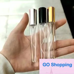 Bouteille de parfum d'huile essentielle en verre transparent carré de 10ml, atomiseur Portable de voyage, récipient cosmétique, bouteilles de parfum