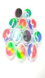 10 ml Swirl Split Stash Jar Wax Dab Oil Concentraat Kruidencontainers met siliconen binnenopslagflessen7057759