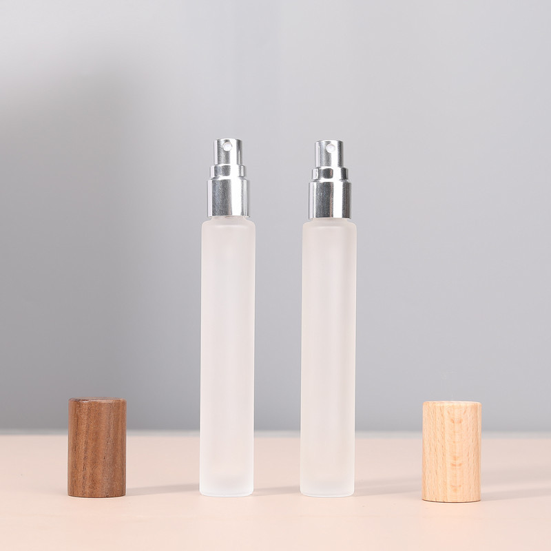 Flacon pulvérisateur en verre givré Transparent de 10ml, flacon de Test de parfum vide, flacon en verre épais