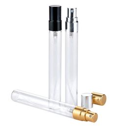 10 ml reizen draagbare mode transparante glas parfum spuitfles lege cosmetische verpakking containers met aluminium spuit LX3156