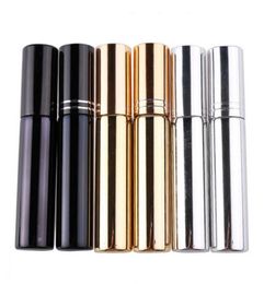10 ml UV Placage atomiseur mini rechargeable Perfume portable bouteille de pulvérisation échantillon de récipients vides couleurs noires argentées DHD7507732