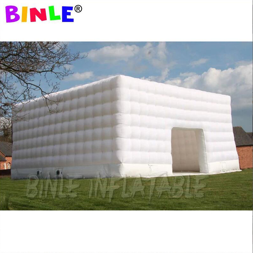 Tente de cube gonflable blanc avec bulles d'événement cube de marquee de marquee de marque de mariage house carrée pour exposition 10mlx10mwx4.5mh (33x33x15ft)