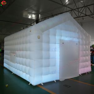 Livraison gratuite Activités extérieures Blanc Blanc Blanc Cube Tent de la tente d'air Blower Blower Nightclub Party Event Tent with Light N Fog Machinent à vendre 10mlx6mwx4.5mh (33x20x15ft)