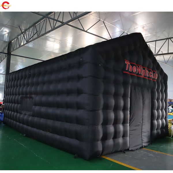 10mlx6mwx4.5mh (33x20x15ft) Actividades al aire libre Barco aéreo gratuito Comercial Negro Portable Led Iluminación Disco Mobile Club Mobile Inflable Cube Party Corte