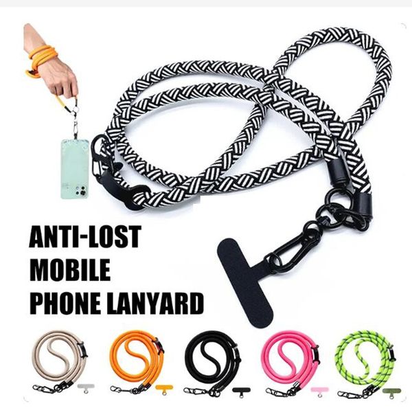 Lanière longue réglable pour téléphone portable, 10MM, 120cm, cordon de cou détachable, sangle d'épaule suspendue, lanière Anti-perte