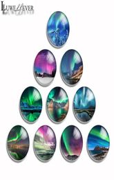 10mm 12mm 14mm 16mm 20mm 25mm 30mm 511 Aurora Round Glass Cabochon Jewelry Finding Fit 18mm Snap Button Charm Bracelet Necklace2223180313
