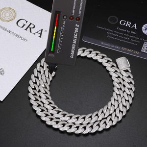 10 mm 12 mm 3 rijen Moissanite Bubble Cuban Link Chain Pass Diamond Tester S Mossanite Iced Out Hip Hop Jewelry Mens Fashion