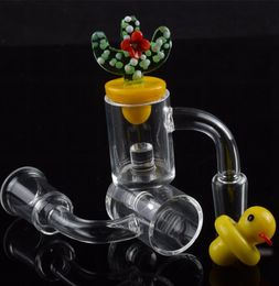 10mm 14mm 18mm plat haut réacteur noyau marteau 45 90 Quartz Banger clou ensemble coloré Cactus canard Carb Cap pour plate-forme pétrolière Bongs