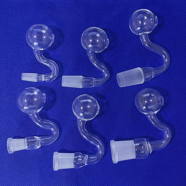 10mm 14mm 18mm Mâle Femelle Verre Brûleur À Huile Tuyau Plié Fumer Tuyaux Courbé Brûlant Tube Givré Joint Adaptateur Pour Bong À Eau