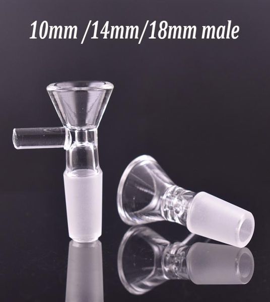 10 mm 14 mm 18 mm Femelle mâle Pièce de bol épaisse pour les bols de bang en verre bols entonnoir tuyaux fumant bols gréés gilettes en huile