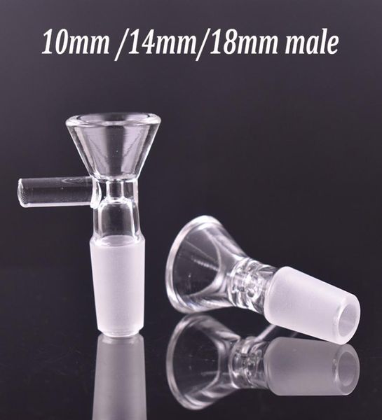 10mm 14mm 18mm mâle femelle épais bol pièce pour verre Bong diapositives entonnoir bols tuyaux bols fumeurs pièces de plates-formes pétrolières enivrantes accessori7591915