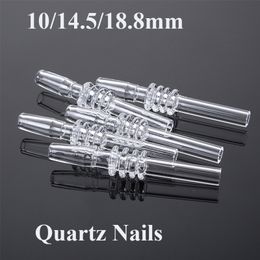 10mm 14mm 18mm Mannelijke Joint Rechte Quartz Nails Roken Accessoires voor Mini Nectar Collector Banger Nail Quartz Tips GQB19