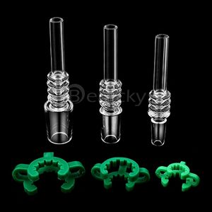 10mm 14mm 18mm Mannelijke Quartz Tips DAB Tool met Plastic Keck Clip Quartz Nail Tip Roken Toebehoren voor NC Glass Bongs Rigs