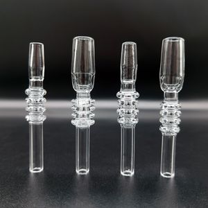 10mm 14mm 18mm Quartz Tip Accessoires pour fumer Dab Paille Mini Nectar Collecteur Conseils avec clips Keck pour bongs en verre conduites d'eau