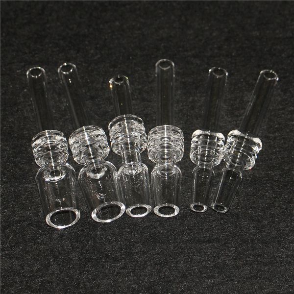 Hookahs 10 mm 14 mm 18 mm Puntas de cuarzo Dab Punta de goteo de paja para fumar Bongs de agua de vidrio mini néctar de silicona