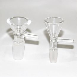 Piece de bol en verre transparent 10 mm 14 mm pour les bogs pour les bols de piles en verre en verre épaisses en pyrex épais avec poignée