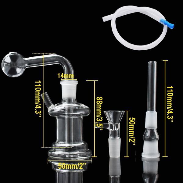 10 mm 14 mm Cachimba de vidrio DOS USOS Pipa para fumar Bong pequeño Humo Shisha Tubos de vidrio desechables Quemador de aceite Tazón de tabaco Accesorios Colectores de ceniza Percolater Bubbler NUEVO