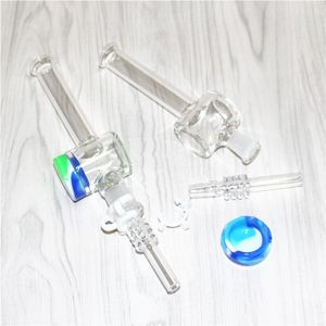 Hookahs 10 mm 14 mm gewricht Glas Dab Strooptar Reclaimer Pijpen met Quartz Tips Glass Bong Oil Rigs 5ml Siliconencontainers DHL