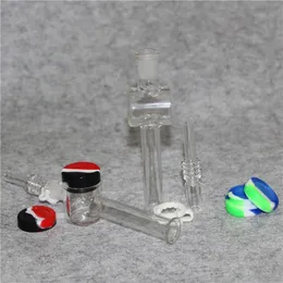 Narguilé 10mm 14mm joint Kit de tuyau de nectar de paille avec Quartz Nail Glass Bong Pipe à eau Plates-formes pétrolières 5ml conteneurs en silicone