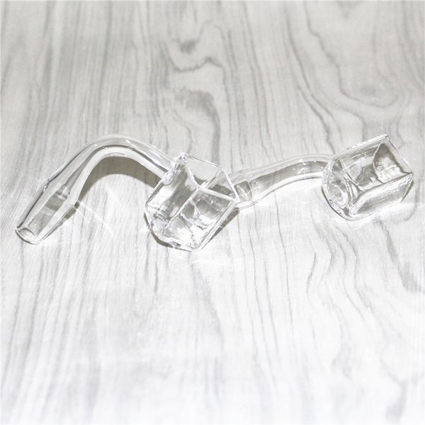 10mm 14mm Mâle Clair Joint fumant carré cube de sucre quartz clou banger 90 ﾰ Épais Clair Pour Verre Eau Bong Pipe Ash Catchers