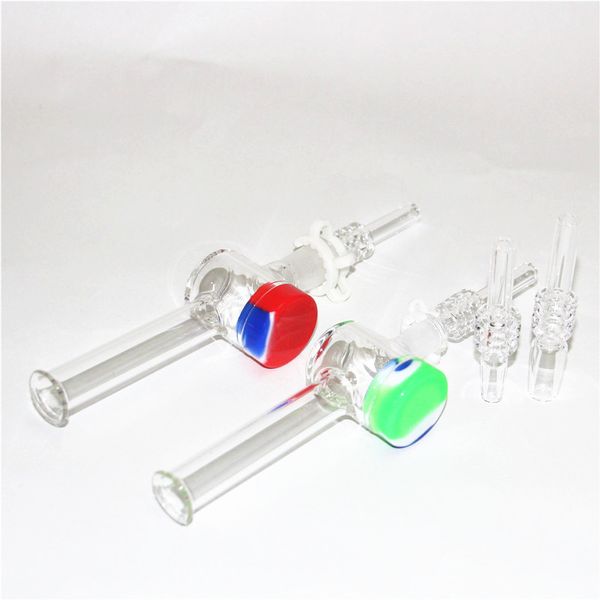 Narguilés 10mm 14mm Quartz Dabber Straw Tips Mini Nectar Kits Quartzs Banger Nail Pour Verre Eau Bongs Tuyaux Dab Oil Rigs