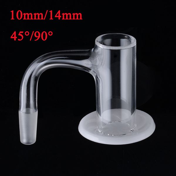 10 mm 14 mm Sin soldadura Totalmente soldada Cuarzo Banger Vortex Patrón Borde biselado Licuadora blanca Spin Banger Nail 45 Accesorios para fumar de 90 grados para plataformas de vidrio Bongs