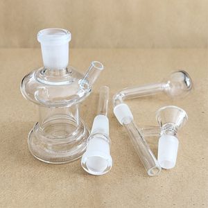 10mm 14mm Twee gebruik Kleine Mini Glas Bong Rig Hookah Roken Pijp Shisha Diposable Glas Pijpen Olie Burner Tabak Kom Toebehoren Ash Catchers Percolater Bubbler