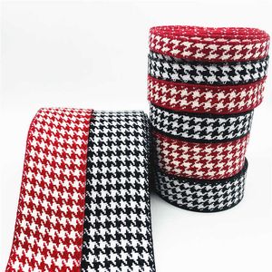 10mm 15mm 25mm 38mm Houndstooth Plaid Lint Handgemaakte Lint Voor Boog Party Bruiloft Kerst Decoratie DIY Cadeaupapier