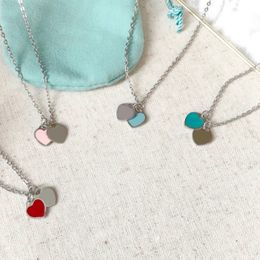 10mm blauw hart ketting vrouw roestvrij staal roze groen hanger sieraden Valentijnsdag kerstcadeaus voor vriendin groothandel