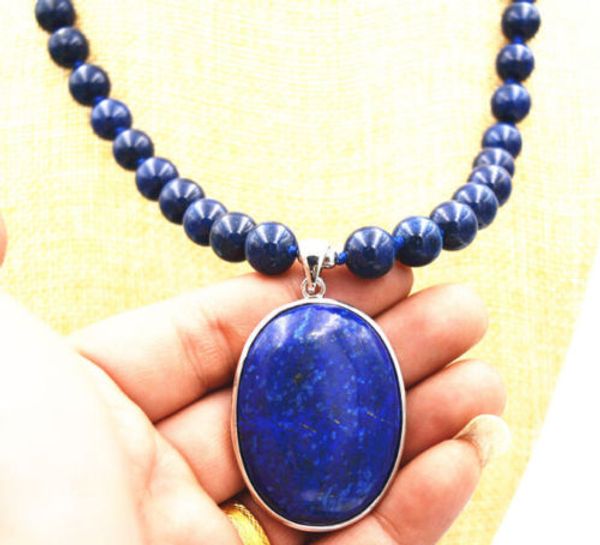 Livraison Gratuite *** 10MM Bleu Pierres Lapis Lazuli Perles Collier 18 