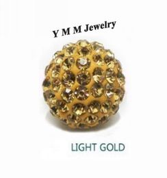 Cuentas de cristal de 10 mm, 6 filas, diamantes de imitación de oro claro, bola pavimentada, hallazgo de joyería, 50 piezas, lote4964708