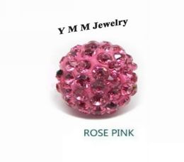 Boules de disco de cristal de 10 mm perles d'espaceur en vrac rose pavé rose perles de ramias 50pcs entièrement3330453