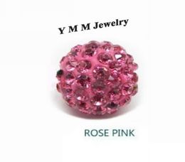 10 mm Crystal Disco Balls Losse Spacer Beads Rose Roze Pave Rhinestone Beads 50 stcs Whole3700402