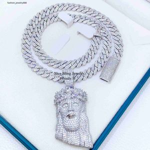 10mm Cubaanse Buss Down Rapper Sieraden Iced Out Moissanite Diamond Hip Hop Zilveren Jezus Stuk Hanger