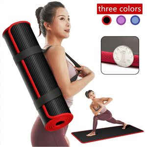 10MM Extra Dikke 183cmX61cm Hoge Kwaliteit NRB Antislip Yogamatten Voor Fitness Smaakloos Pilates Gym Oefening Pads met Bandages 240113