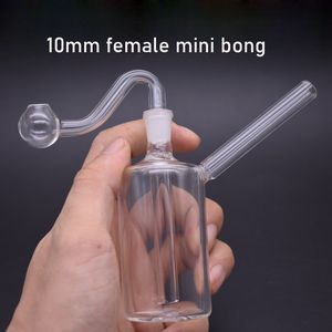 10mm femelle embouteilleur en verre Bong conduites d'eau narguilé avec tuyaux de brûleur à mazout en verre remplaçables mâles bécher épais plates-formes pétrolières Heady recycleur fumer tuyau dhl gratuit