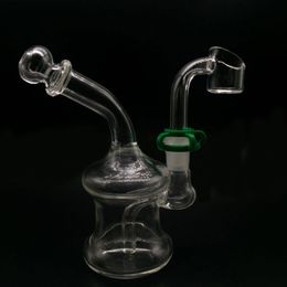 10mm Vrouwelijke Mini Glass Oil Rigs Bongs Water Pipes 4.1 Inch Glasbreker Bong DAB Rigs met 2mm Dikte Quartz Banger Nagels