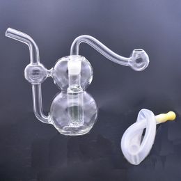 10 mm Femelle Mini Gourd Brûleur d'huile en verre Bong Mini Mignon Recycler Bubbler Dab Riggs Bongs Water Tobacco Pipe de verre Fumer Bowl