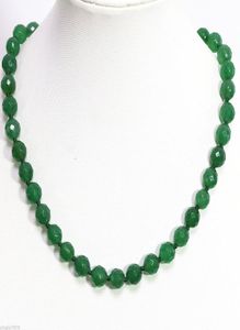 10 mm groene smaragdgroene jade jaspis gefacetteerde ronde kralen ketting 18 inch1150835