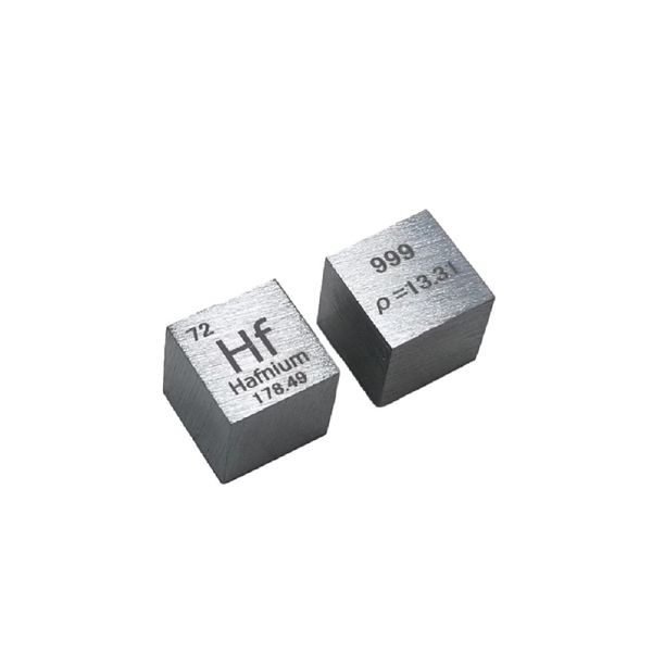 Cubo de Metal de hafnio de 10mm, elemento cúbico de Hf puro al 99,9% para exhibición de escritorio de pasatiempos de colección