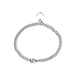 Bracelets en forme de cœur pour femmes, en acier inoxydable, 10MM, brins de perles de 4mm, cadeaux à la main, accessoires, vente en gros