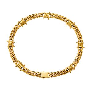 Collier Hip Hop en acier inoxydable pour hommes, chaîne à maillons cubains de 10mm, plaqué or véritable 18K, collier en métal à la mode, ensemble de bijoux pour hommes