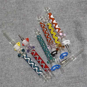 10mm Hookah Bong Glass NC Kit avec Quartz Tips Dab Straw Oil Rigs Pipes à fumer en silicone Accessoires pour fumer Rig