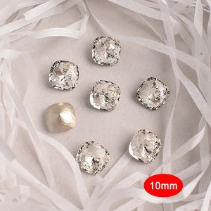 10mm grote vogelnest vet vierkant nail art strass hoge kwaliteit K9 glas kristal diamant 3D manicure DIY decoratie 240202