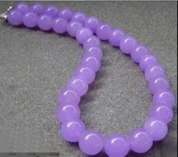 10 mm Perles Lavande Violet Jade 18KWGP Collier fermoir 22 « »