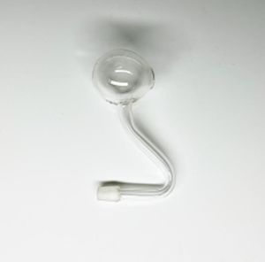 10 mm mannelijke helder gebogen gebogen glazen oliebranderpijpbevestiging met gebogen grote kopkom