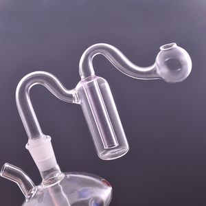 Tuyau de brûleur à mazout en verre mâle de 10 mm Narguilés pour Dab Rig Bongs Filtrage multiple Épais Pyrex Bent Adaptateur de bol à huile Pipe à fumer Huile Nail Accessoires pour fumer