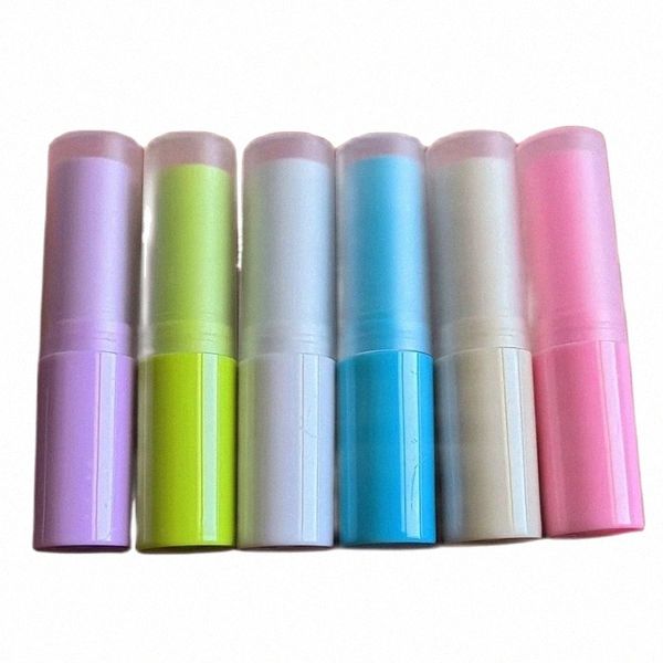 10 mm Mate Tapa transparente Tubos de bálsamo labial Ctainer Vacío Púrpura Verde Blanco Rosa Cremoso Blanco Azul Embalaje Lápiz labial Chapstick Botella W4Md #