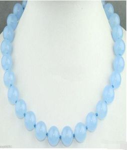 10 mm natuurlijk lichtblauw jade ronde edelsteen ketting 20inch06793196