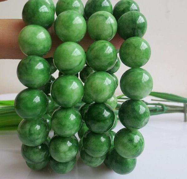 10mm Naturel Pur Jade Vert Charme Perles Bracelets Pour Femmes Gem Bracelet Mode Bracelet GB1694